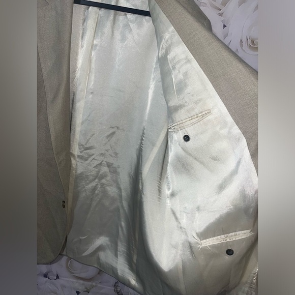 Oscar De La Renta Men’s Taupe/Tan Suit Jacket/Sports Coat/Blazer size 46R​​​​​​​ - Picture 6 of 7